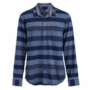 Men’s American Rag Navy‎ and Light Blue Striped Button Down Shirt Size Large